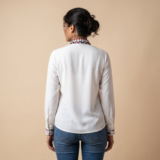 Handmade Madhubani Painting Women Shirt for Women