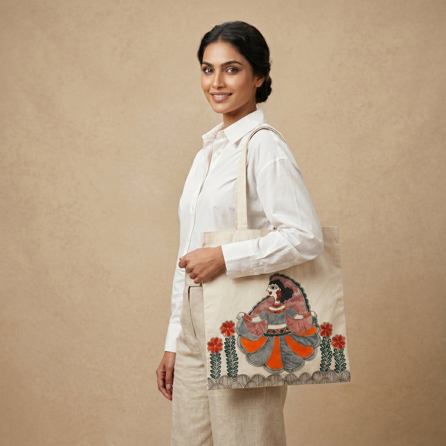 Madhubani Painting Tote Bag for Everyday Ethnic Style