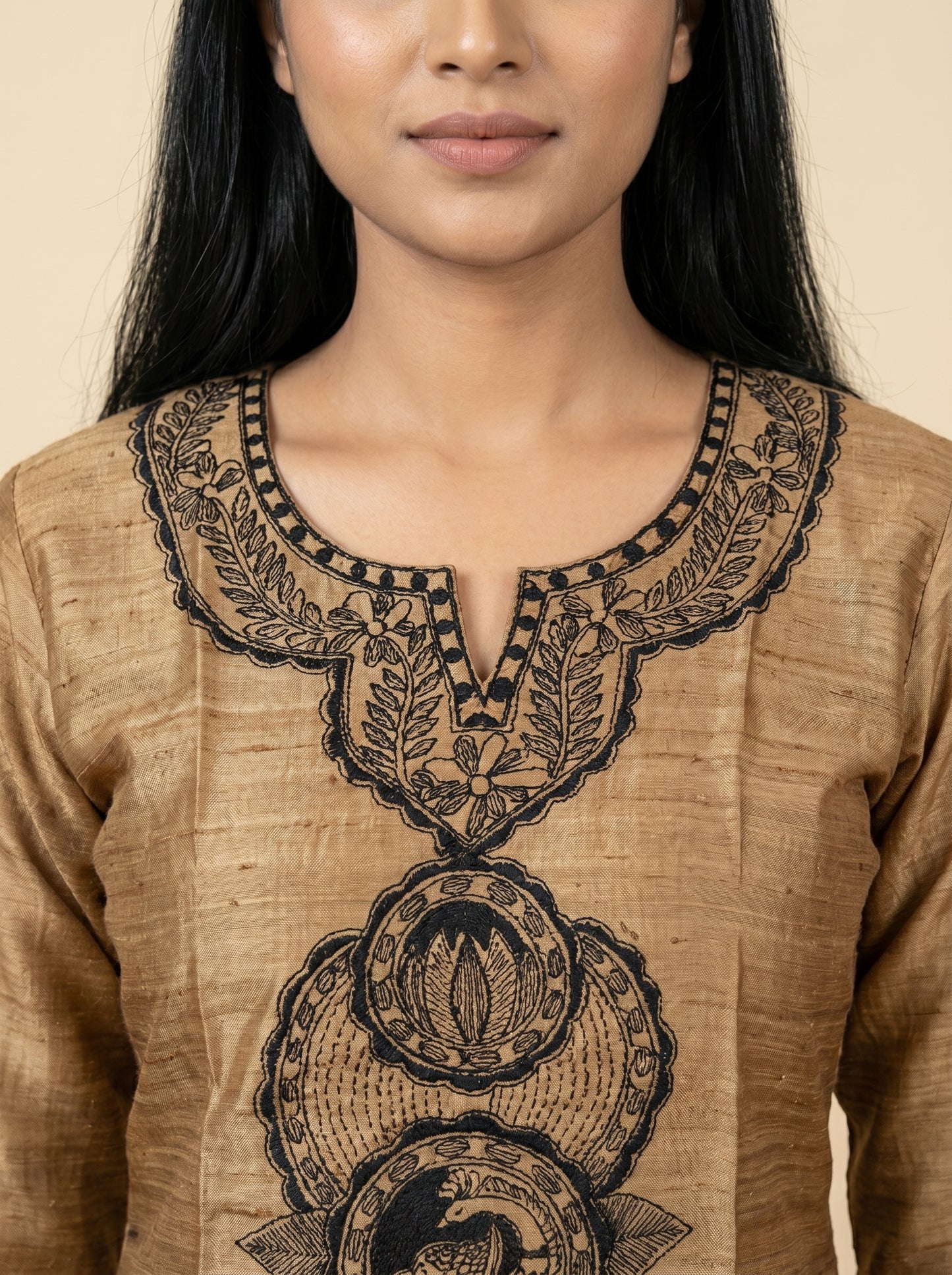 Hand-Painted Madhubani Readymade Kurti for Women