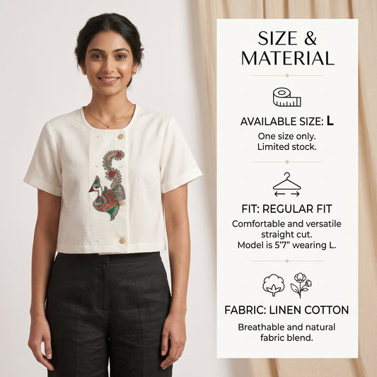 Front & Back Handmade Madhubani Painting Crop Top