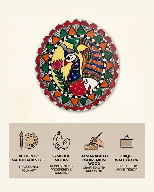 Peacock Madhubani Painting Wall Art | Home Decor