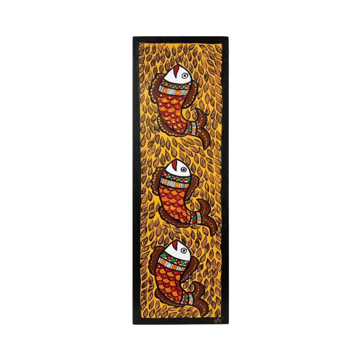 Fish Handpainted Madhubani Wall Art for Home Decor