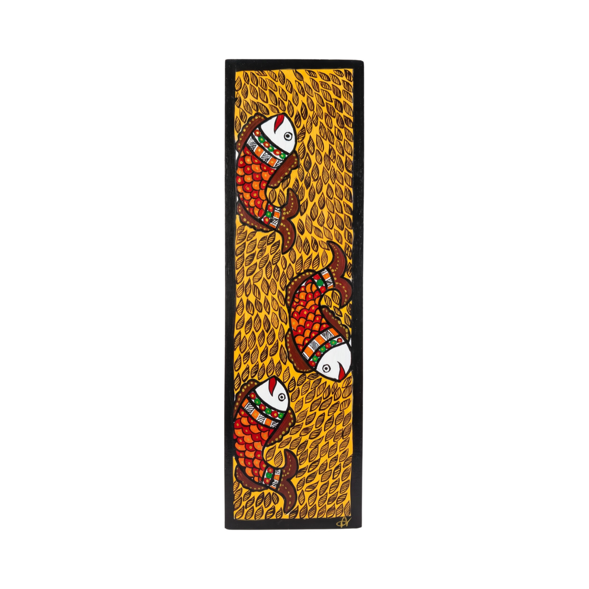 Fish Handpainted Madhubani Wall Art for Home Decor