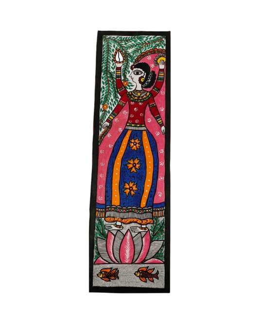 Handmade Mata Laxmi Madhubani Painting Traditional Folk Art