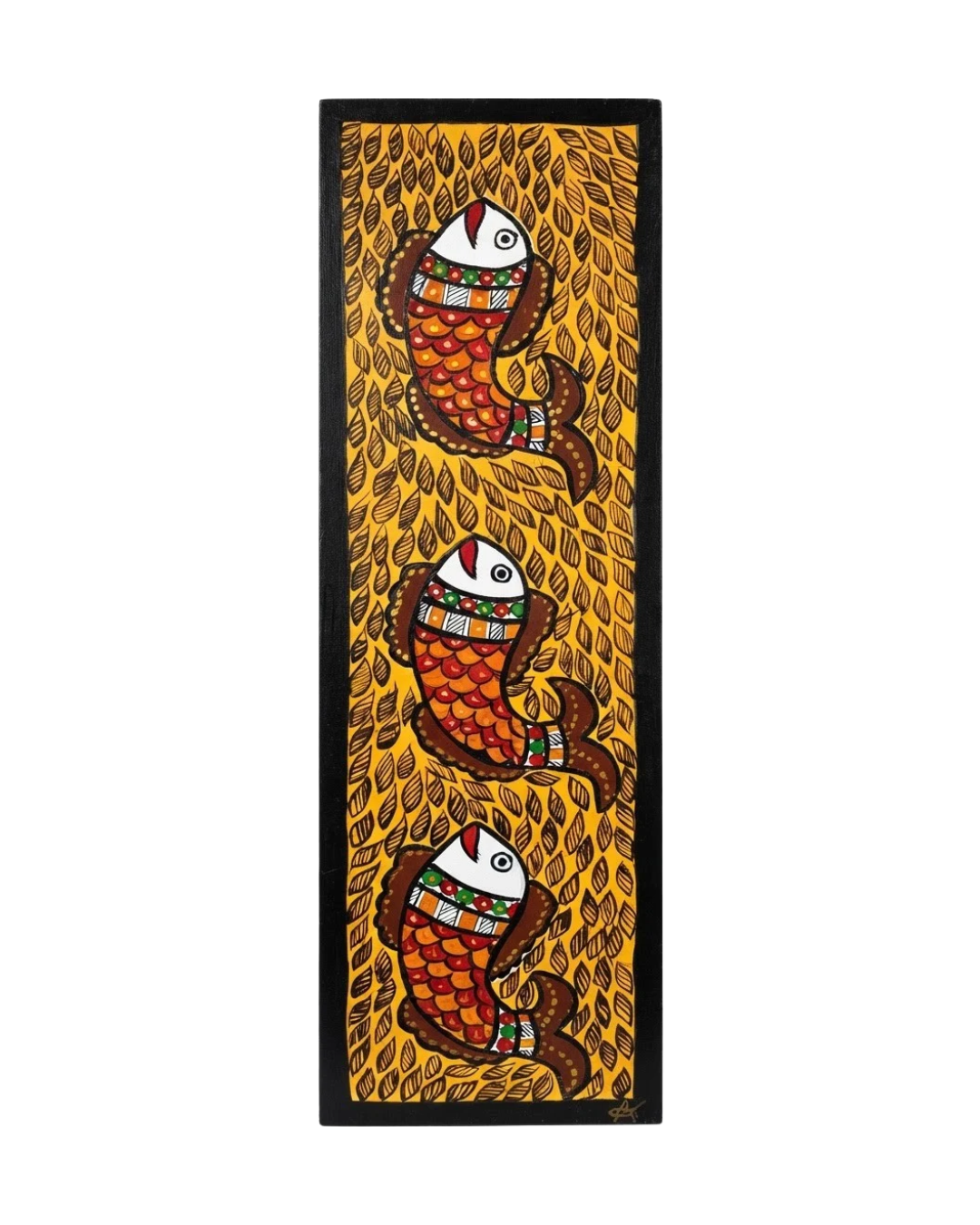 Fish Handpainted Madhubani Wall Art for Home Decor