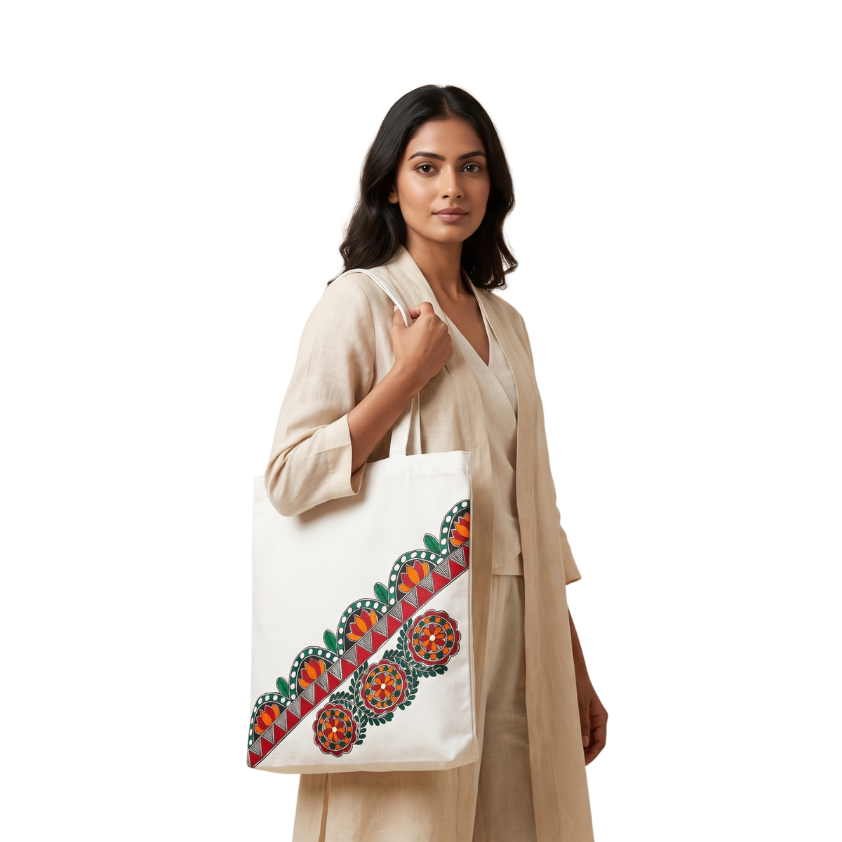 Handmade Madhubani Painting Tote Bag for Everyday Use