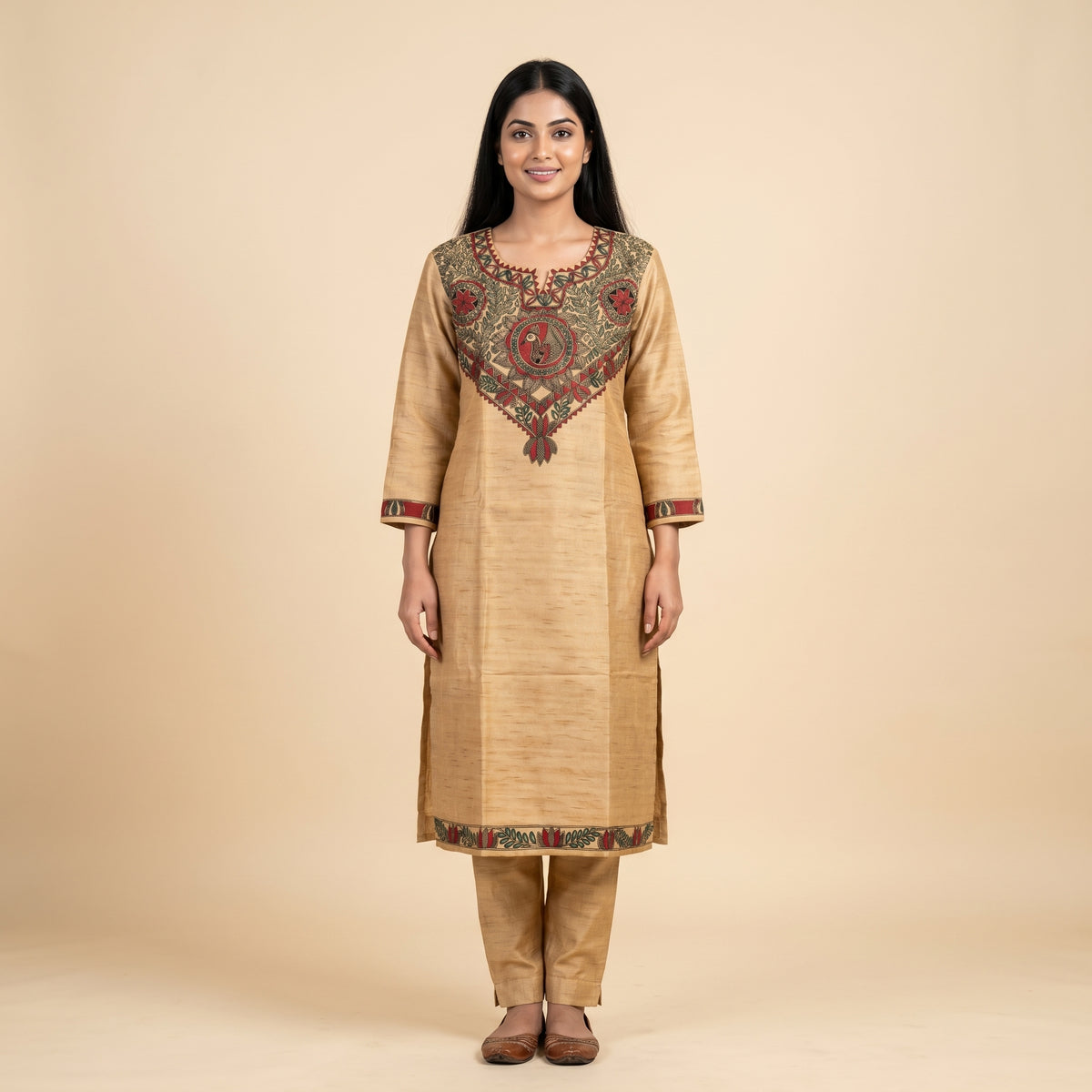 Hand-Painted Madhubani Kurti Palazzo Set for Women