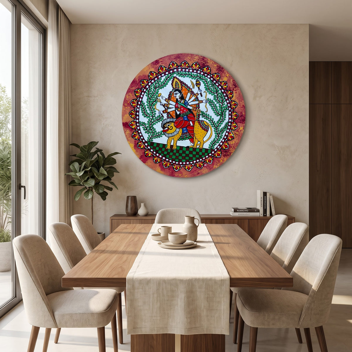Maa Durga Handmade Madhubani Painting Wall Art