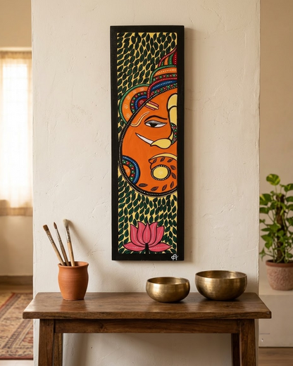 Handpainted Madhubani Ganesha Wall Art for Home Decor