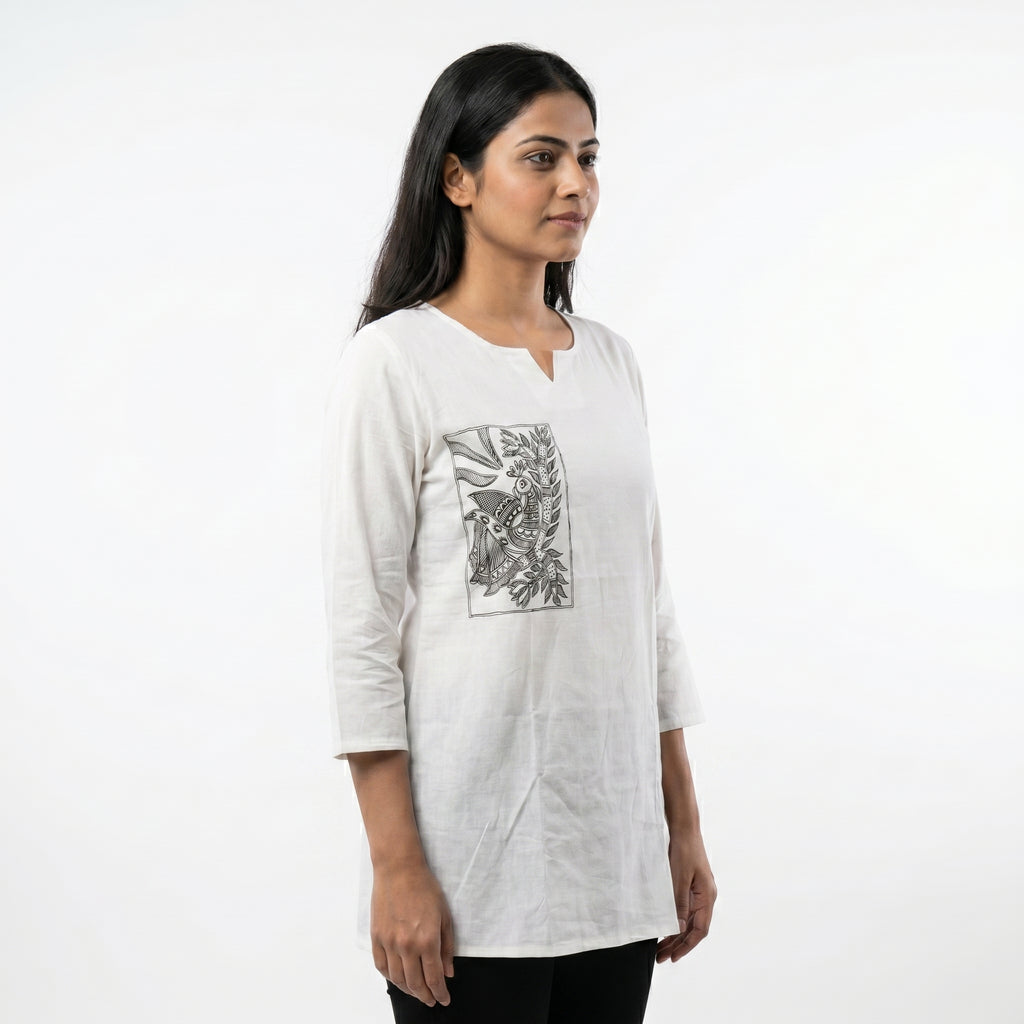 Hand-Painted Madhubani Women's Top – Ethnic Designer Wear