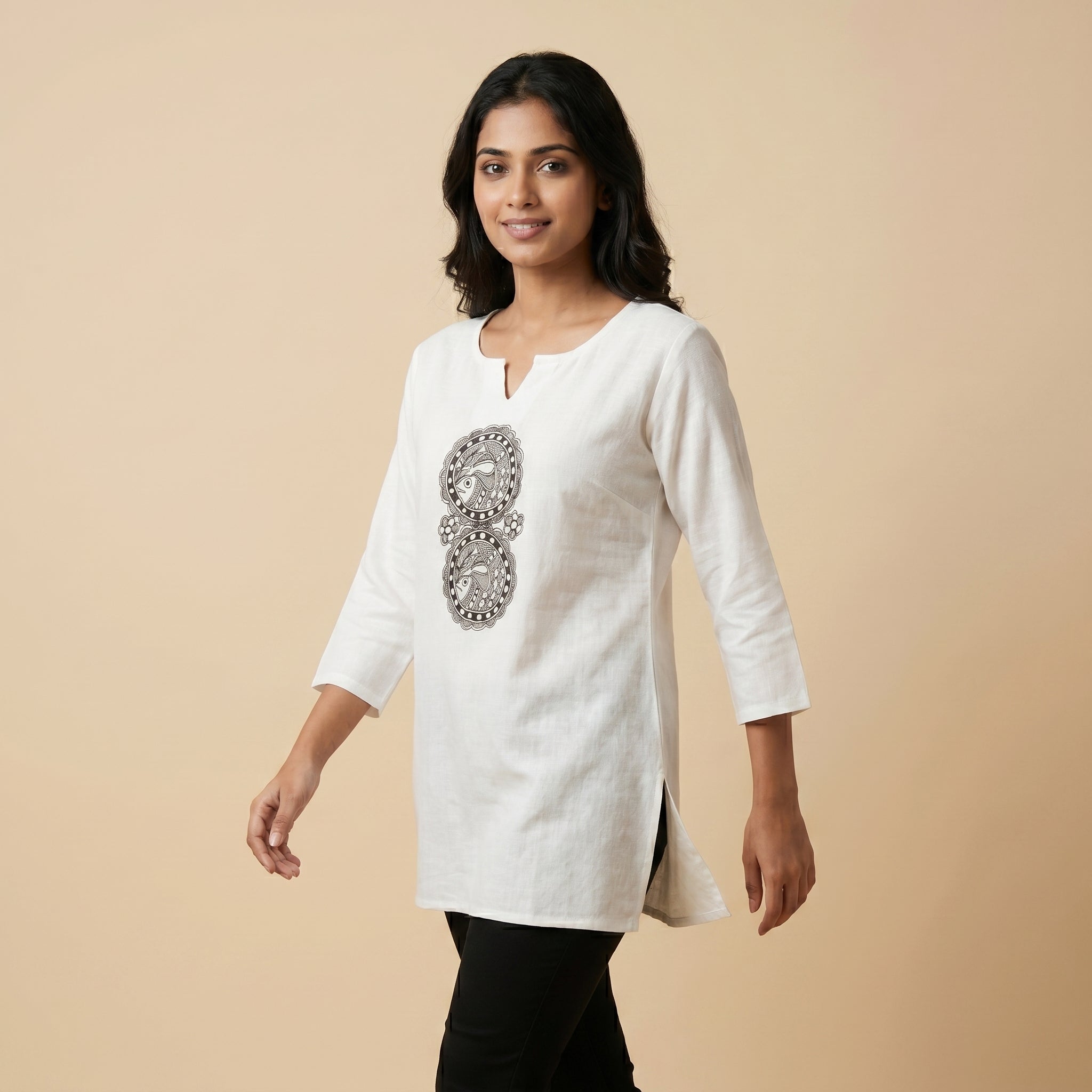 Hand-Painted Madhubani Women's Top- Ethnic Designer Wear