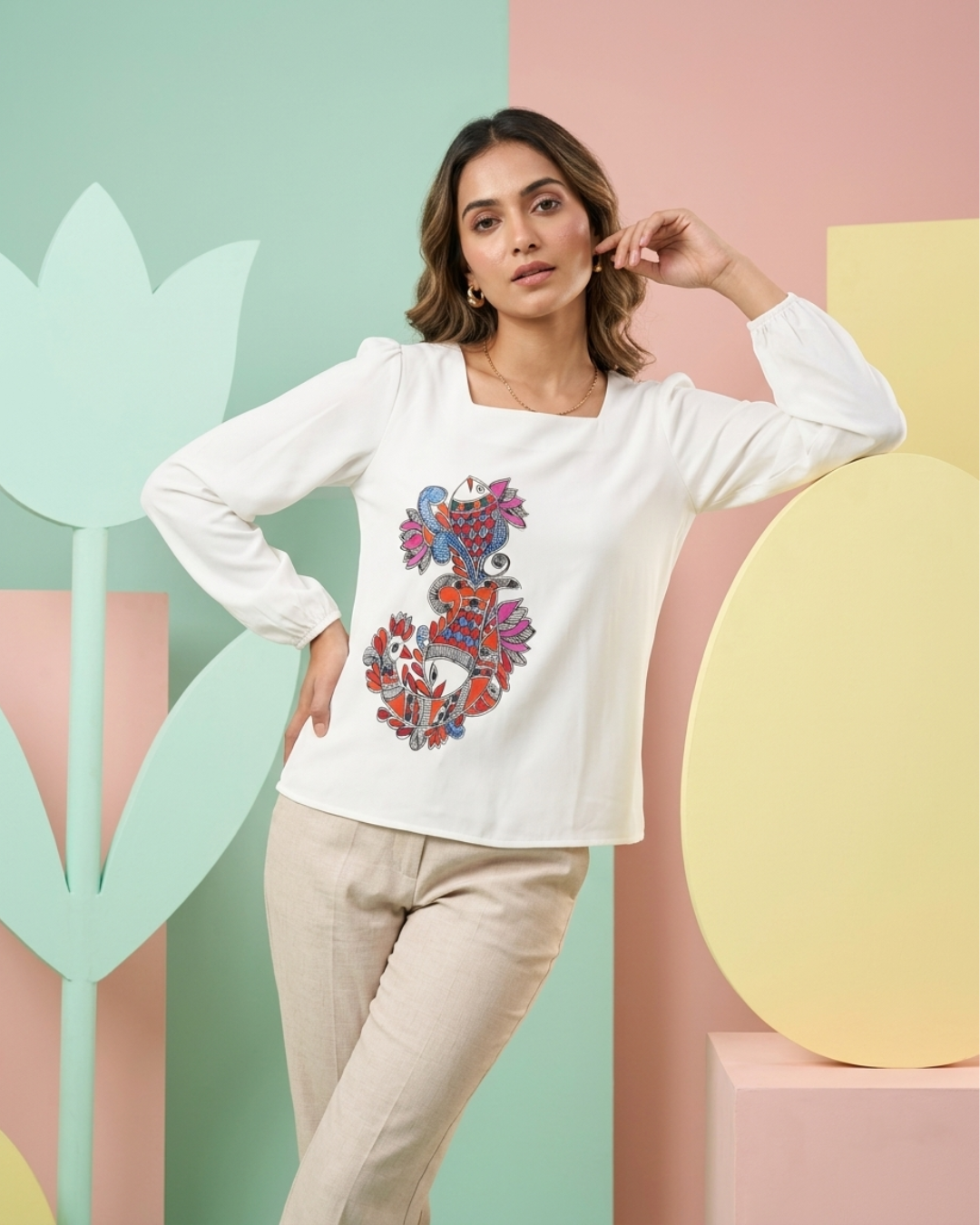 Madhubani  Top for Women – Size L