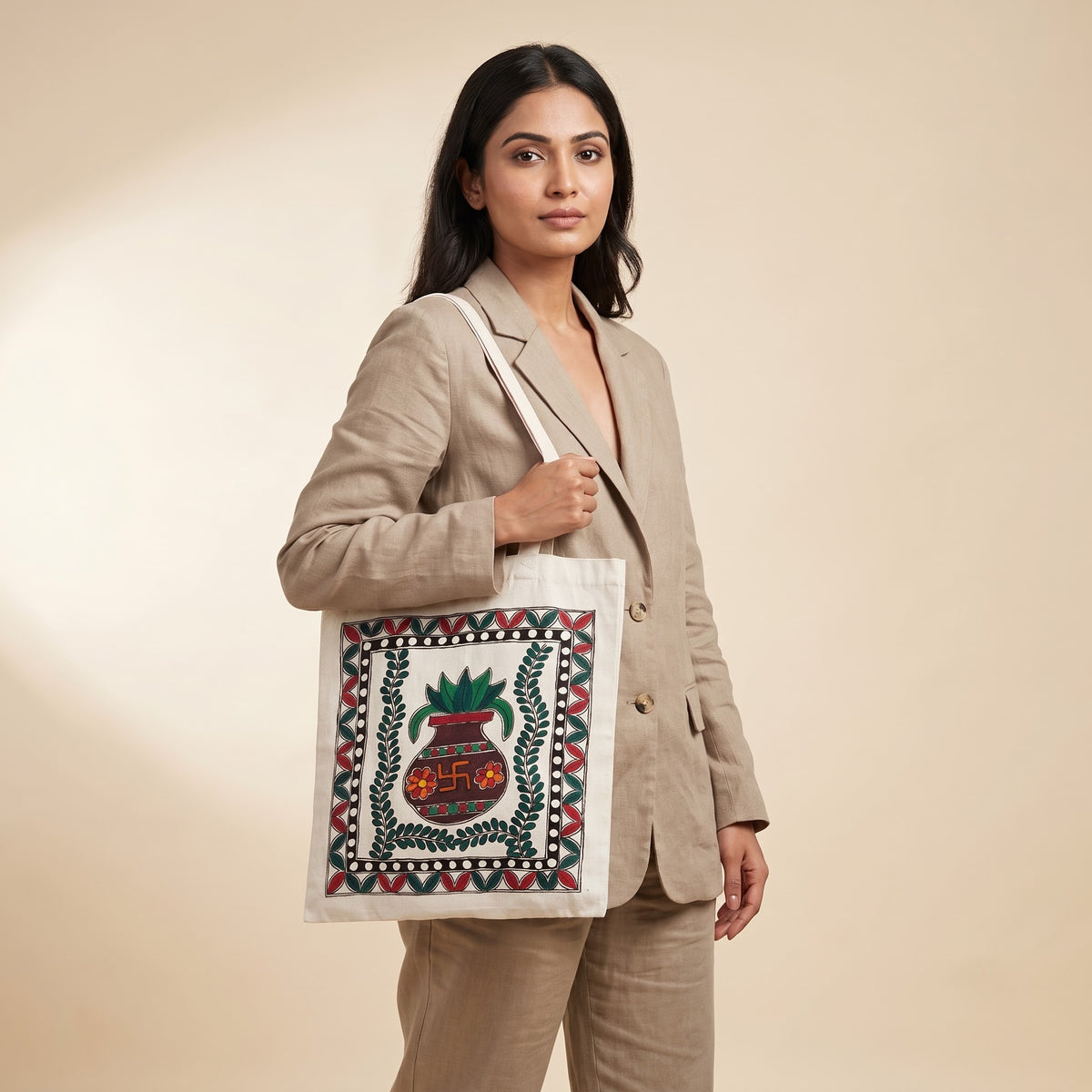 Madhubani Painting Tote Bag | Handmade Ethnic Art