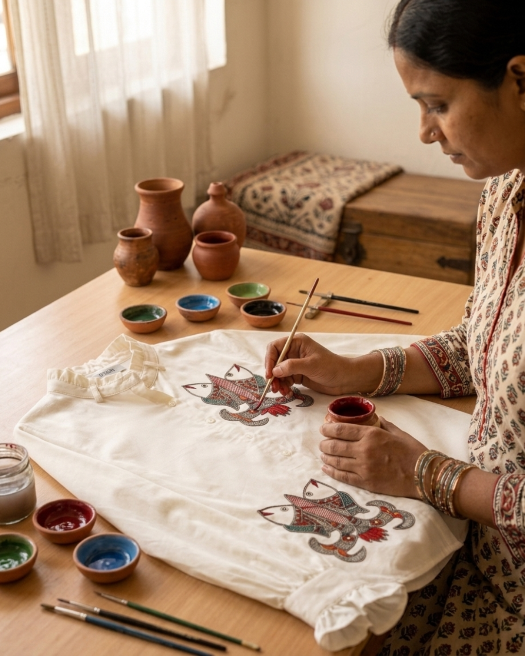 Madhubani  Shirt for Women – Size M