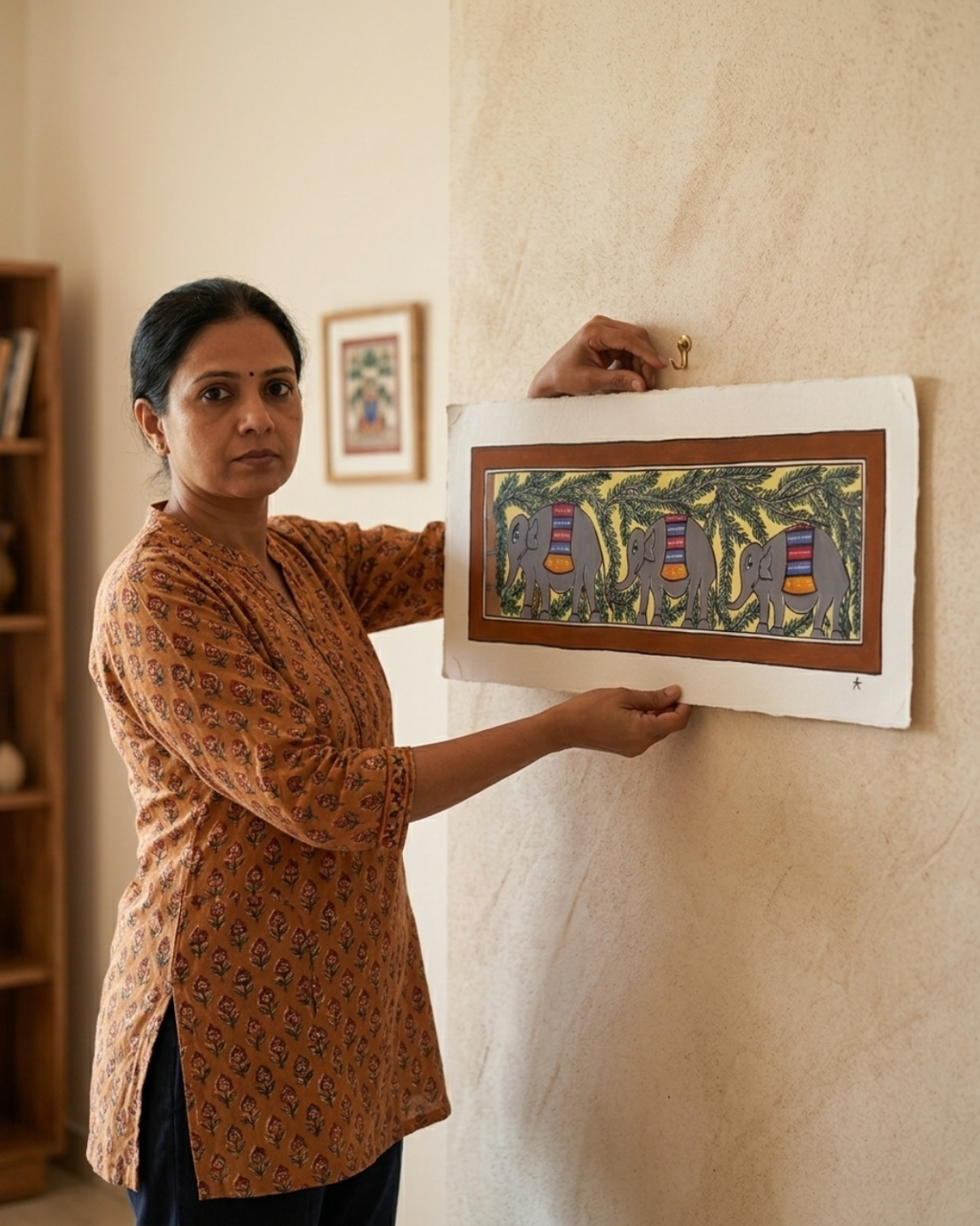 Elephant Tree of Life Madhubani Painting | Handmade Wall Art