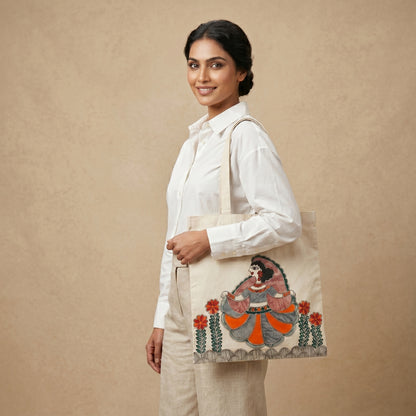 Madhubani Painting Tote Bag for Everyday Ethnic Style