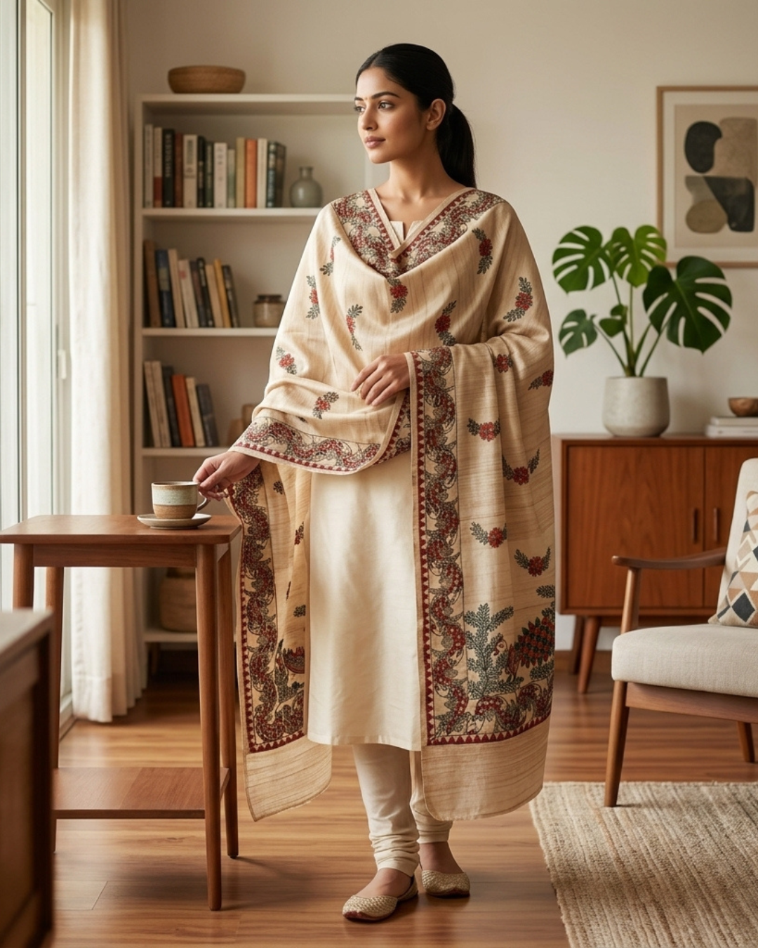 Handmade Madhubani Painting Dupatta for Women | Ethnic Hand-Painted
