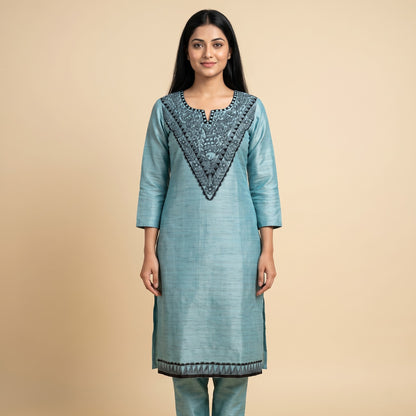 HandPainted Madhubani Kurti & Palazzo Set for Women