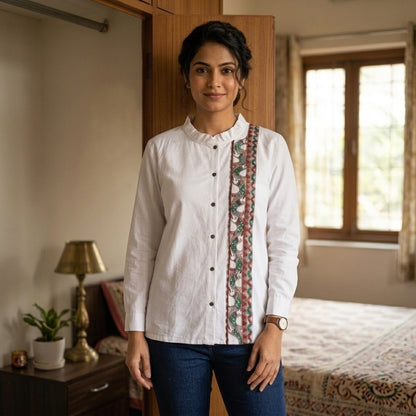 Handcrafted Women's Madhubani Painting Designer Shirt