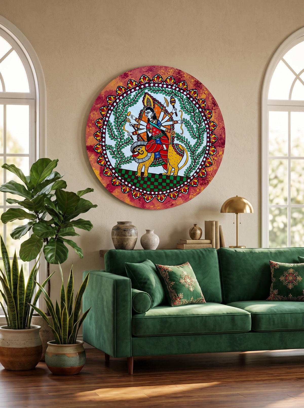 Maa Durga Handmade Madhubani Painting Wall Art