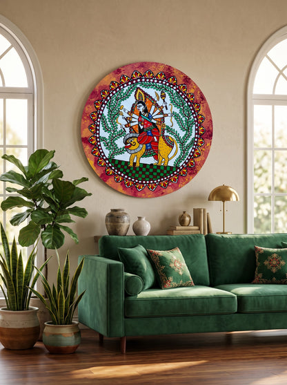 Maa Durga Handmade Madhubani Painting Wall Art