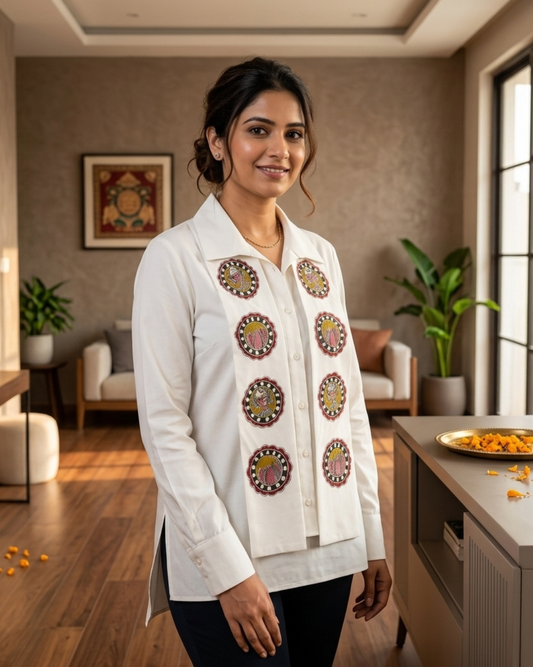 Handmade Madhubani Painting Women Shirt – Elegant Ethnic Wear