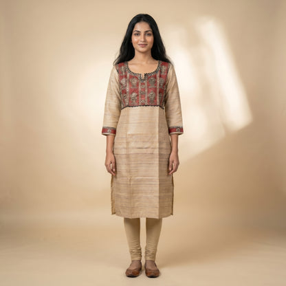 Hand-Painted Madhubani Readymade Kurti for Women