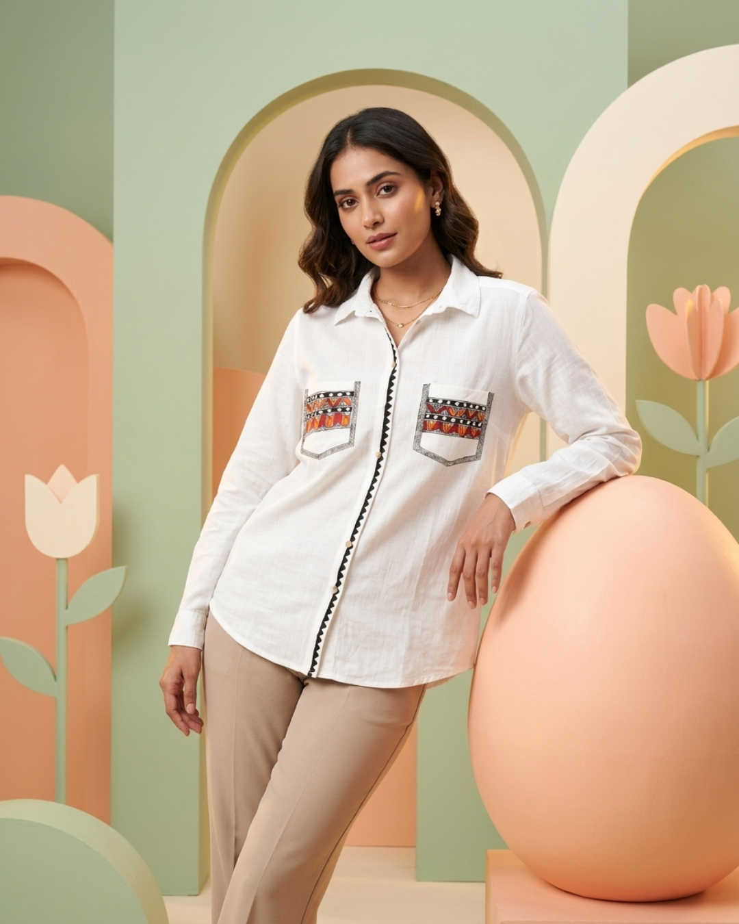 Madhubani Shirt for Women – Size L