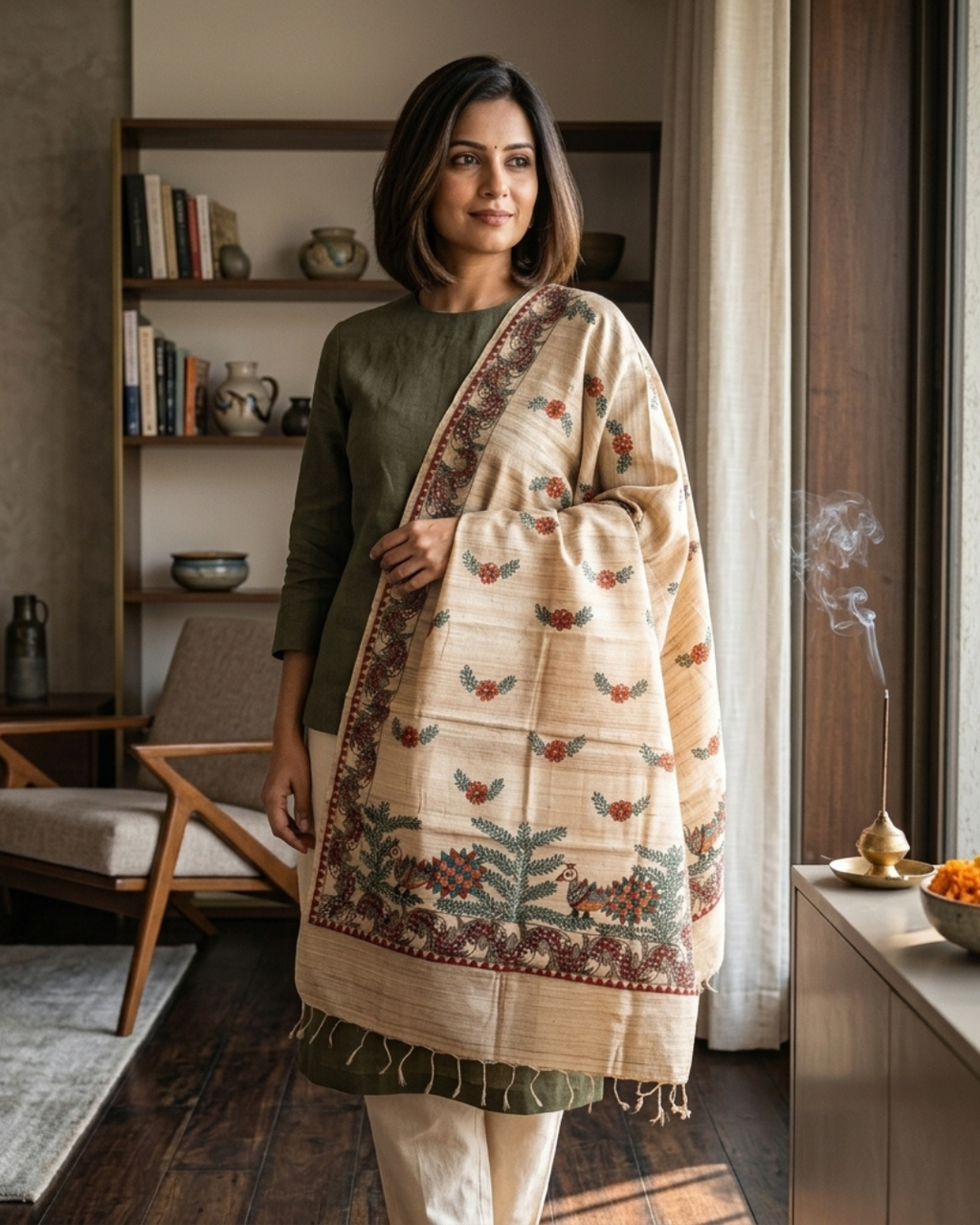 Handmade Madhubani Painting Dupatta for Women | Ethnic Hand-Painted