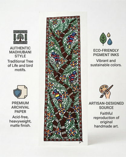 Tree of Life Birds Madhubani Wall Art Painting