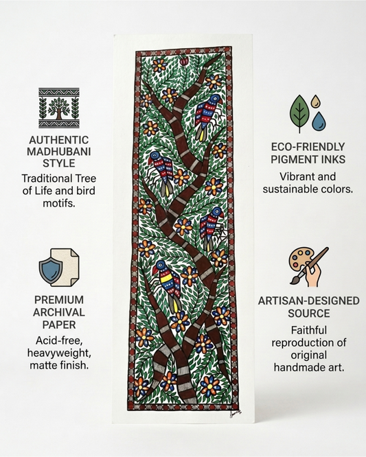 Tree of Life Birds Madhubani Wall Art Painting