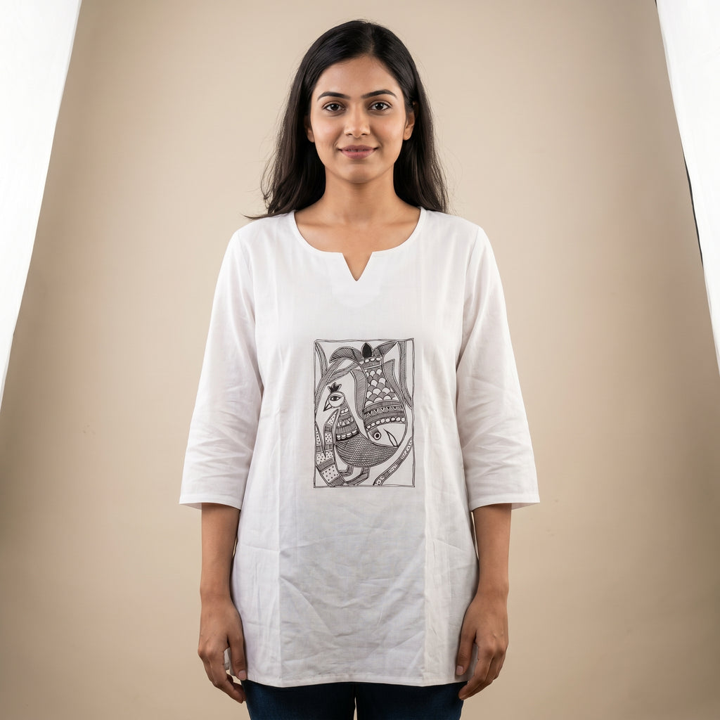 Hand-Painted Madhubani Women's Top – Ethnic Designer Wear
