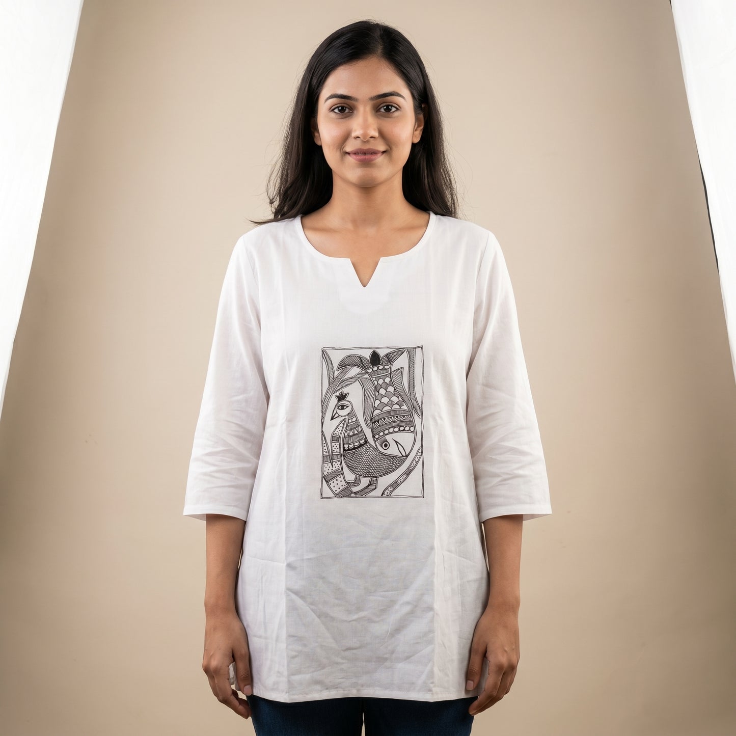 Hand-Painted Madhubani Women's Top | Ethnic Art Wear