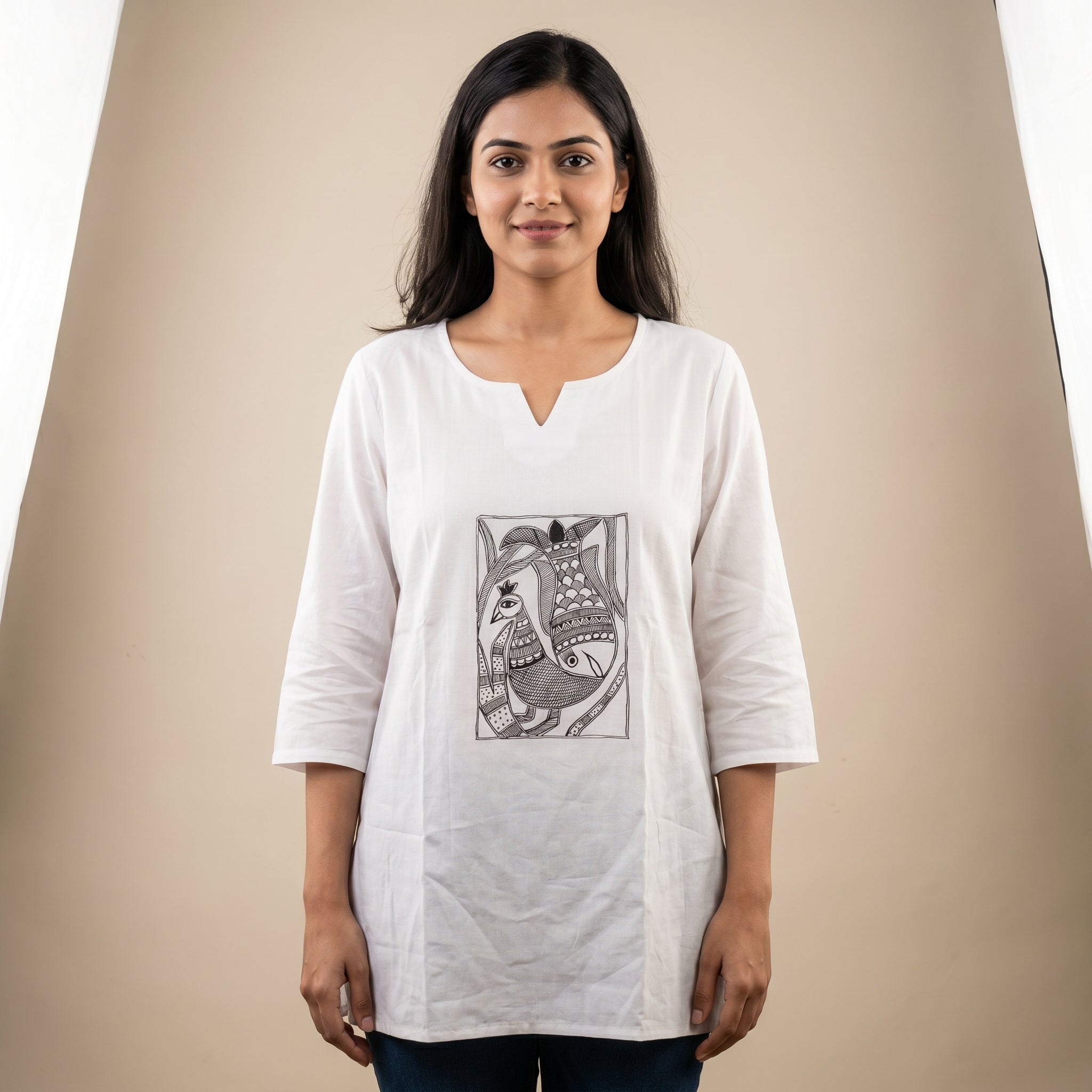 Hand-Painted Madhubani Women's Top – Ethnic Designer Wear