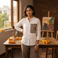 Women Madhubani Painting Shirt (Size M) – Handcrafted Ethnic Wear
