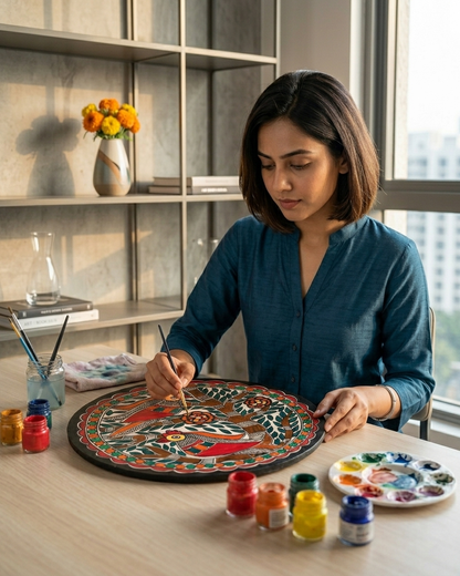 Birds Tree of Life Madhubani Wall Art Decor