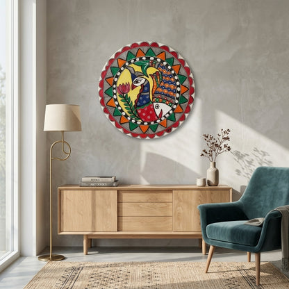 Peacock Madhubani Painting Wall Art | Home Decor