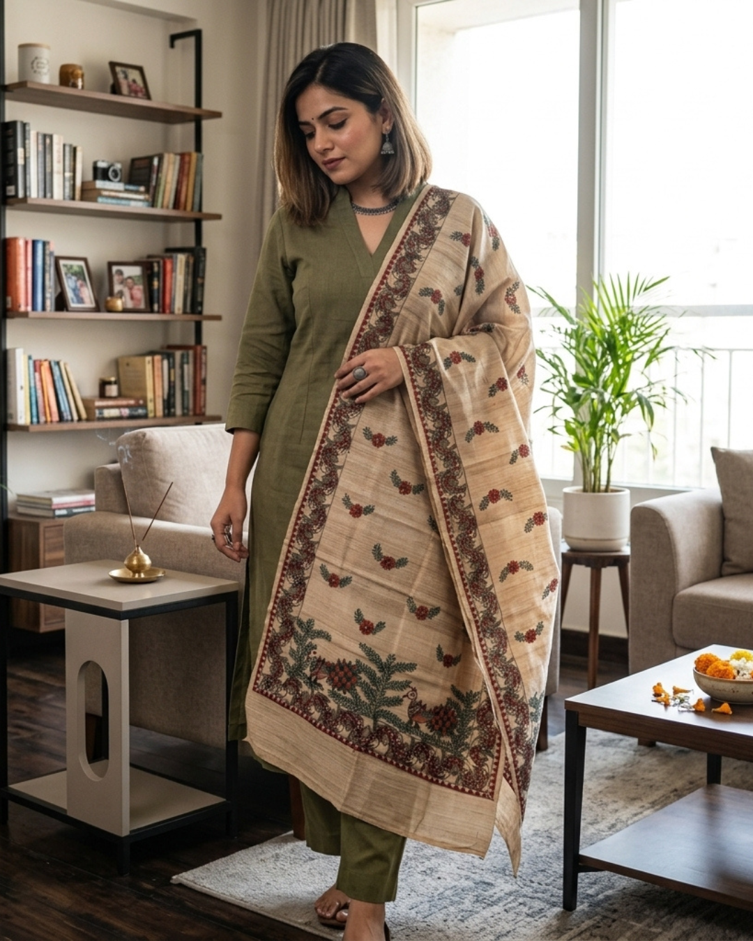Handmade Madhubani Painting Dupatta for Women | Ethnic Hand-Painted