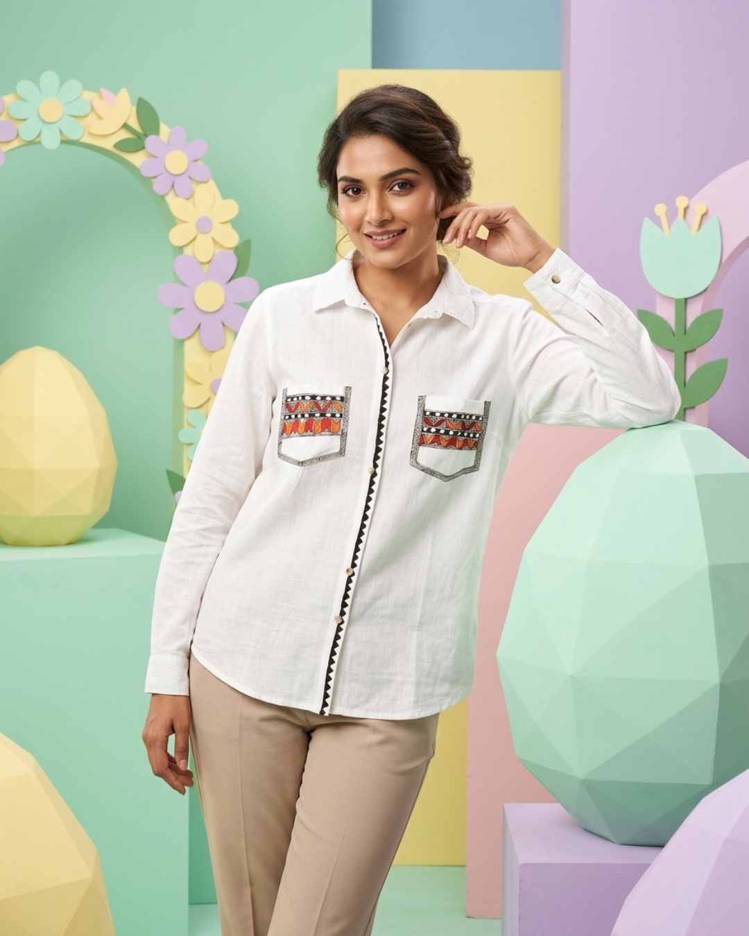 Madhubani Shirt for Women – Size L