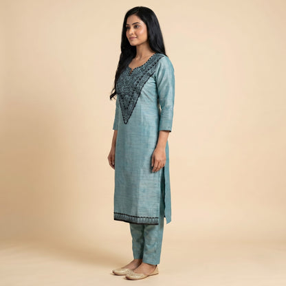 HandPainted Madhubani Kurti & Palazzo Set for Women