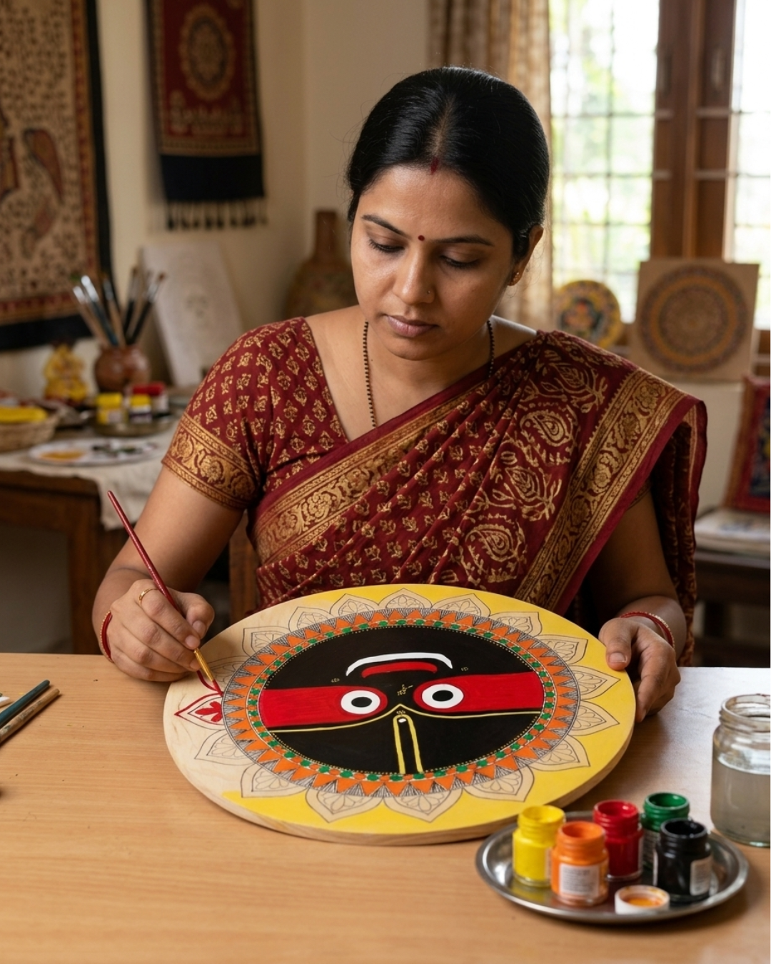 Jagannath Ji Madhubani Painting – 16 Inch MDF Wall Art