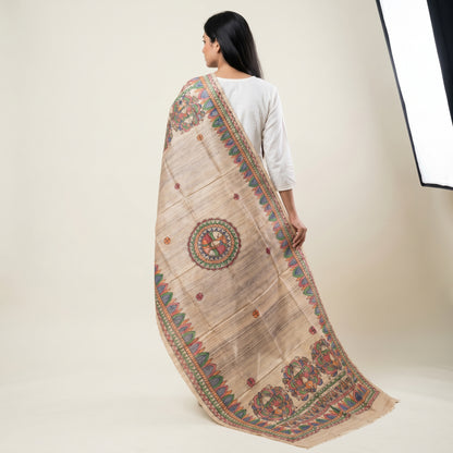 Handmade Madhubani Painting Dupatta for Women