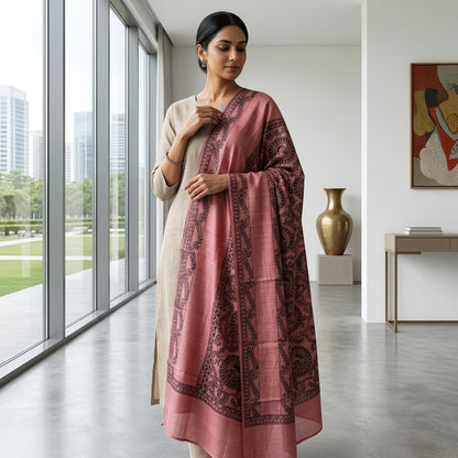 Handmade Madhubani Painting Dupatta for Women Art