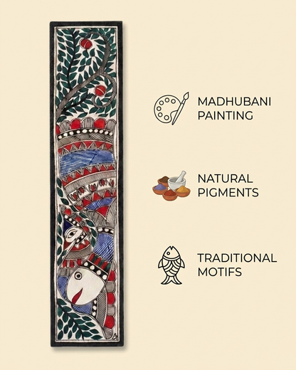 Fish & Peacock Madhubani Painting | Handmade Wall Art