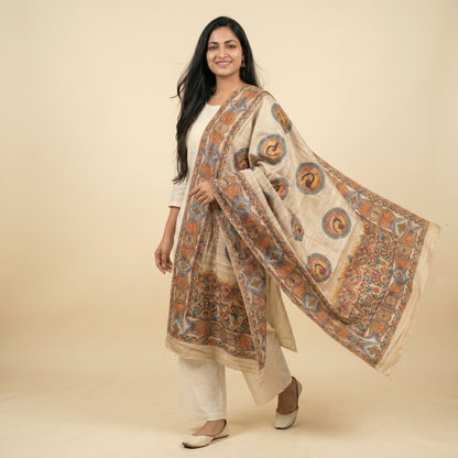 Handmade Madhubani Painting Dupatta for Women