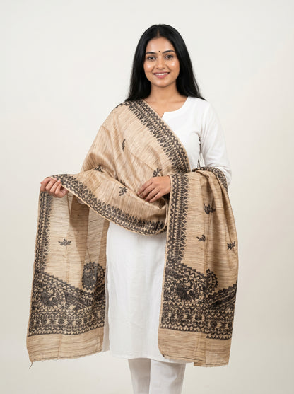 Handmade Madhubani Painting Dupatta for Women