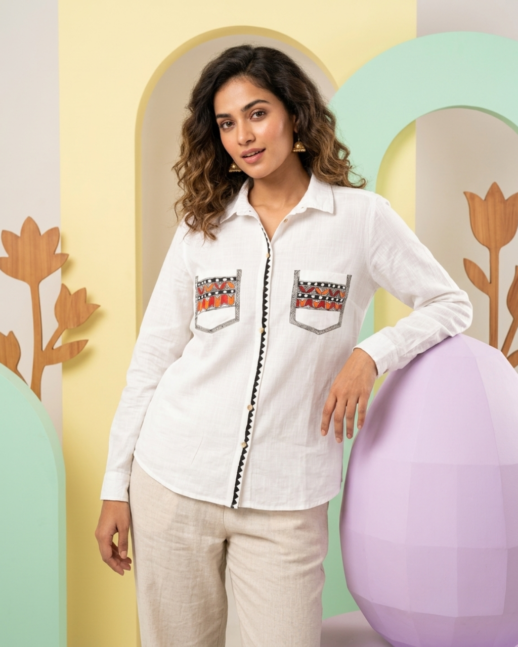 Madhubani Shirt for Women – Size L