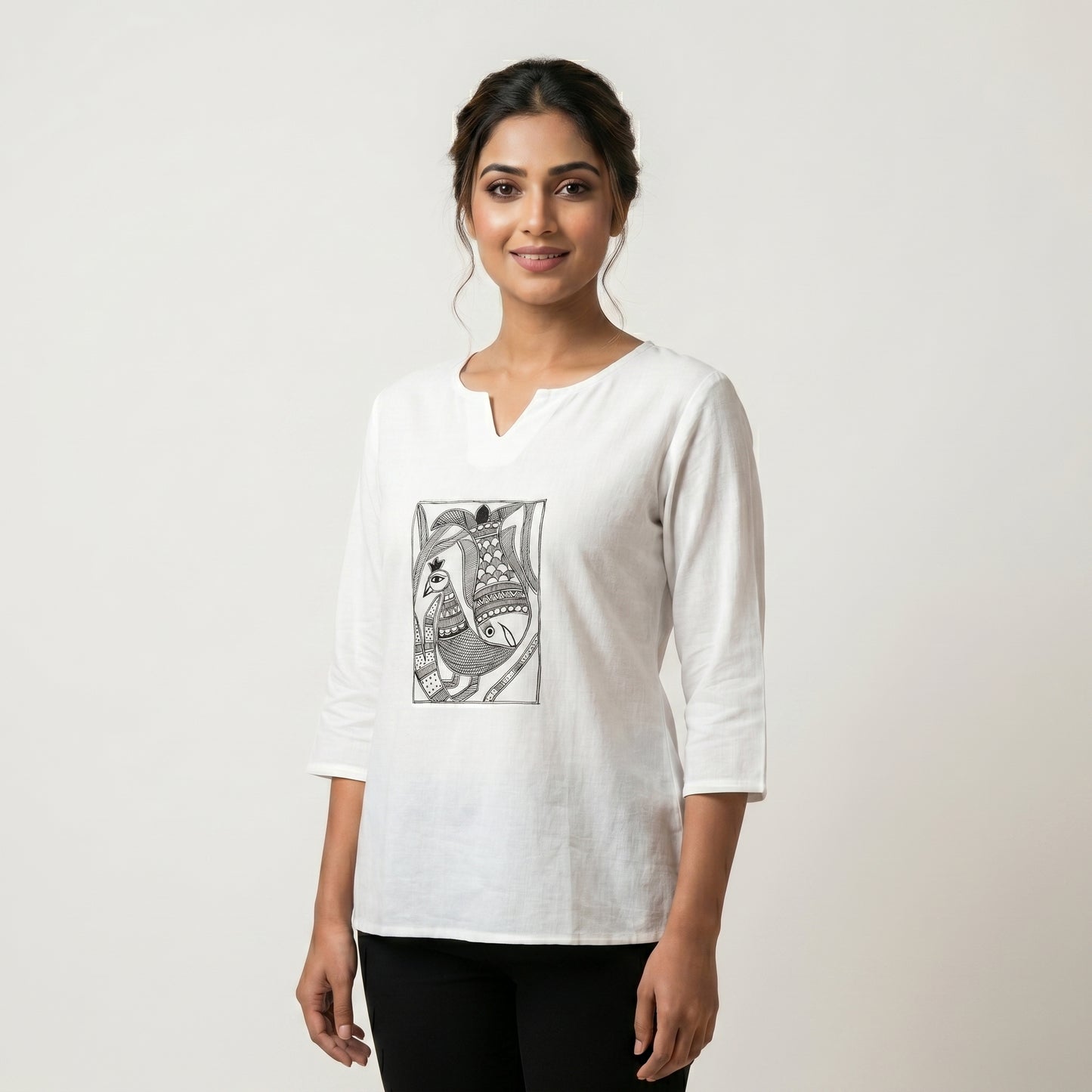 Hand-Painted Madhubani Women's Top | Ethnic Art Wear