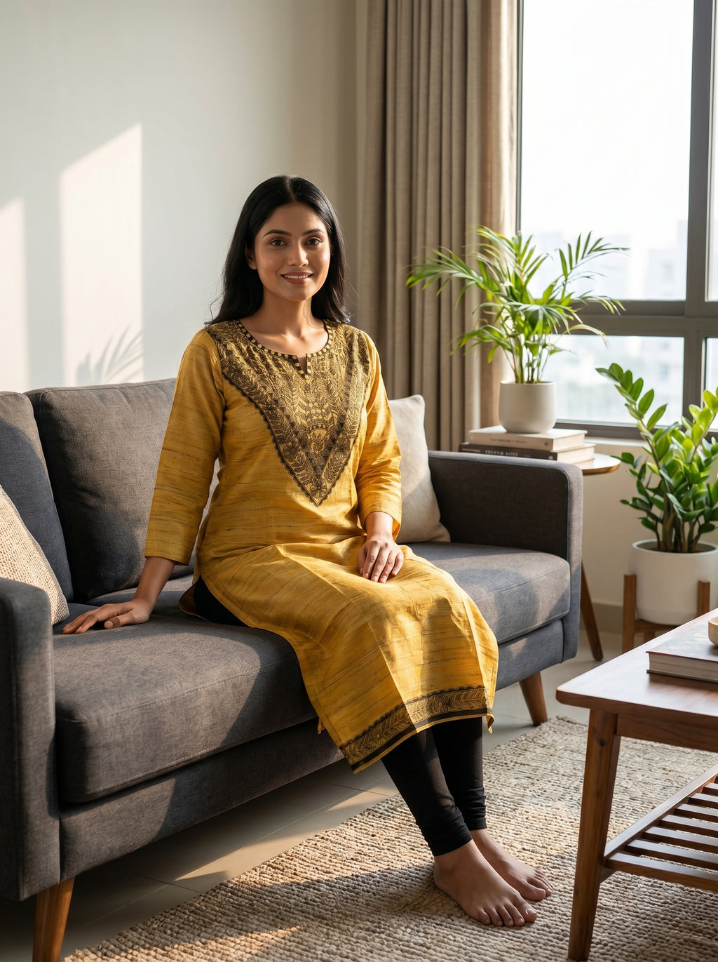 Hand-Painted Madhubani Readymade Kurti | Handmade Ethnic Wear for Women