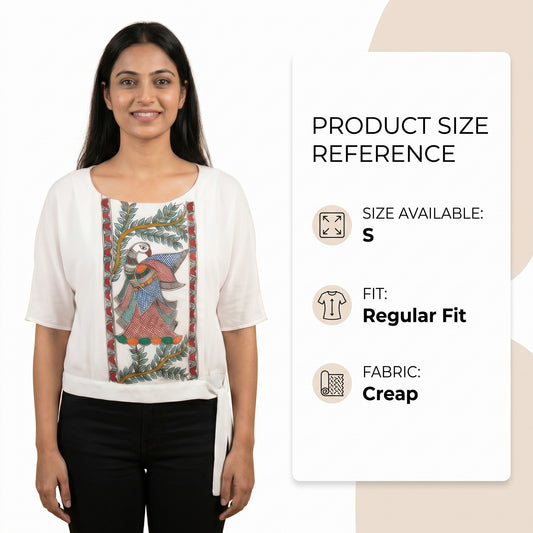 Handmade Madhubani Painting Women Crop Top for Women